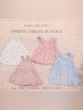 Baby Girl Spring Dress Bundle 18M | Floral Easter Dresses | Boutique Style Set